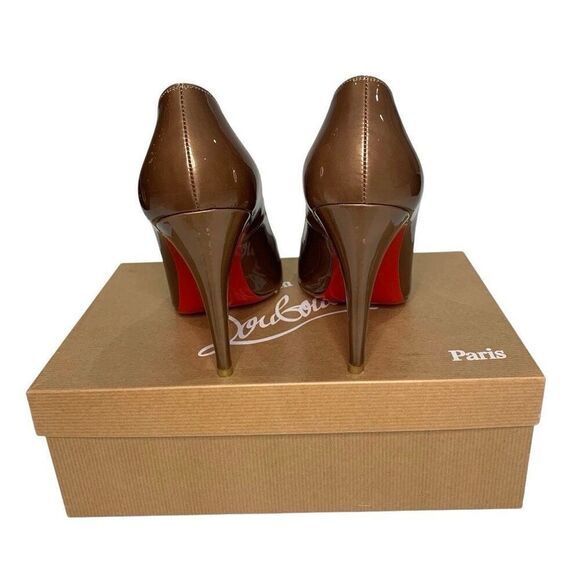 Christian Louboutin Patent Leather Shimmery Brown High Heels EU 37 US 7 Pumps - Picture 7 of 9